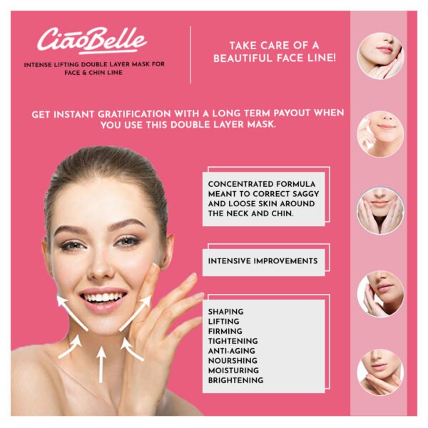 Ciaobelle Double Chin Face Mask – Natural Lift Women - Image 4
